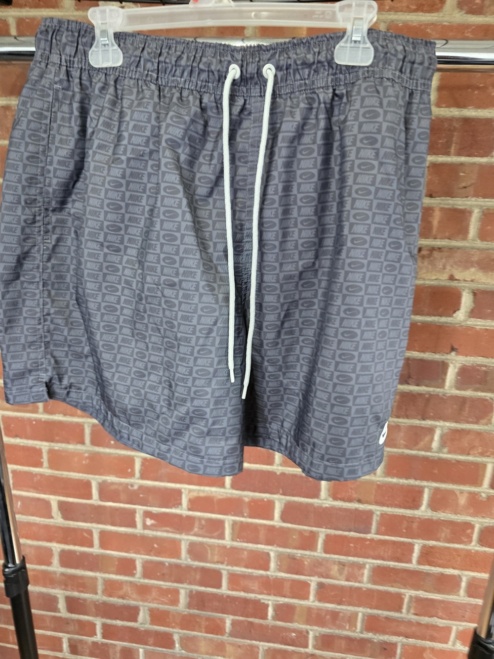 Nike Men’s Gray Logo-Pattern Shorts